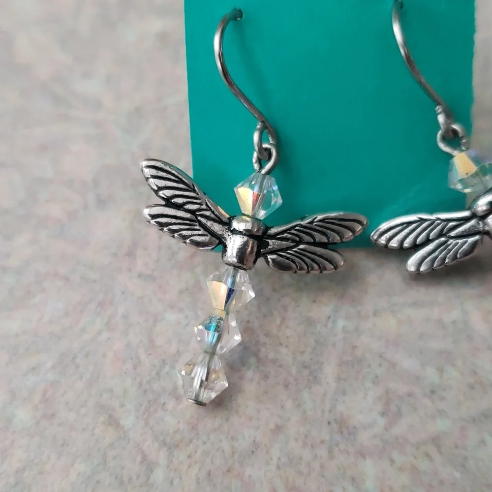 SWAROVSKI crystal Destine dragonfly earrings - Picture 2 of 3